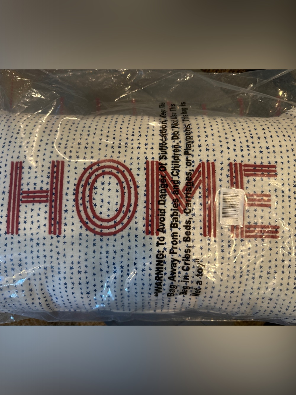 Target 'HOME' Decorative Throw Pillow - White with Red and Blue Stars